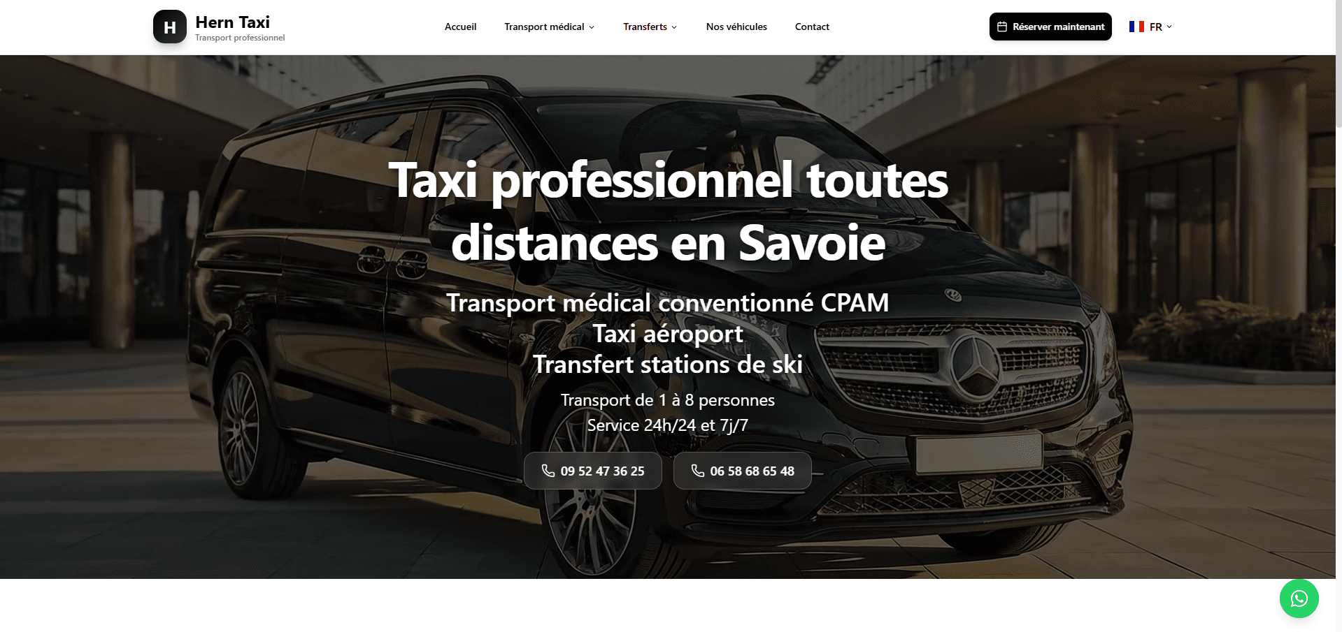 HernTaxi - Page d'accueil